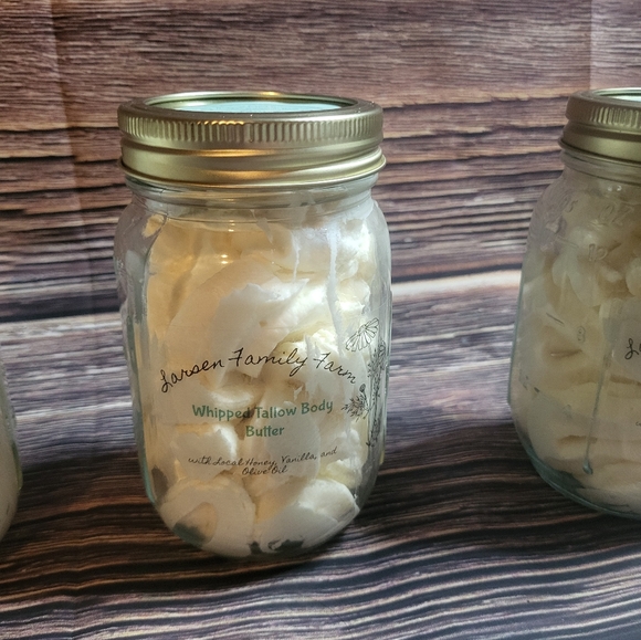 Larsen Family Farm Whipped Tallow Body Butter, Honey,Vanilla, and Olive Oil - Picture 4 of 5